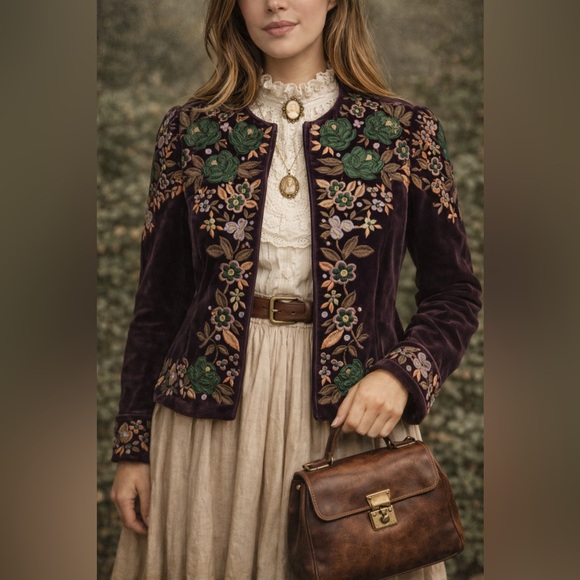 Oscar de la Renta Vintage Embroidered Blazer Jacket - Picture 16 of 16